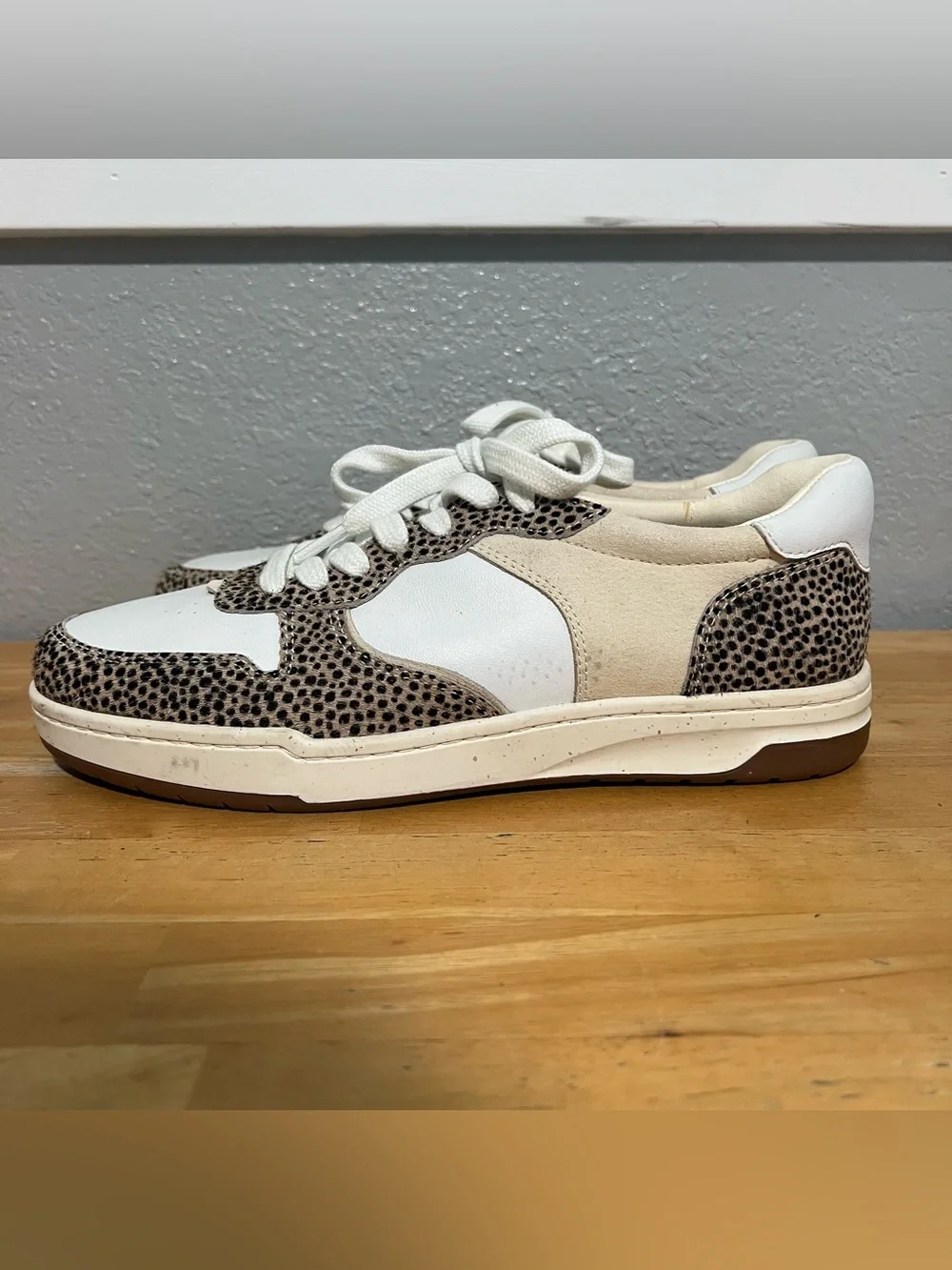Madewell Calf Hair Leopard Print Leather Sneakers Women’s Size 9